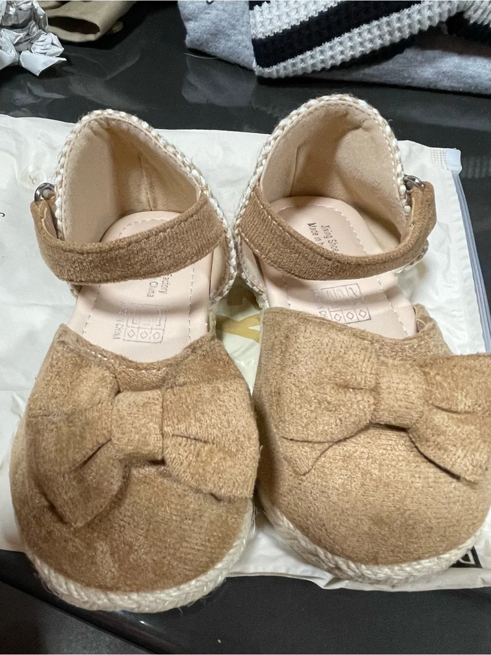 New Little girls size 6 Brown Bow Espadrille Mary Janes Cozy Pixies